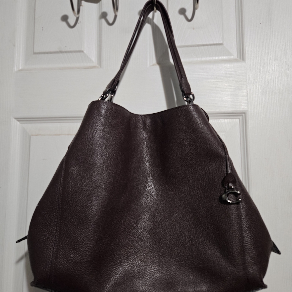 Coach Dalton 31 Gunmetal-Oxblood Leather Shoulder Bag